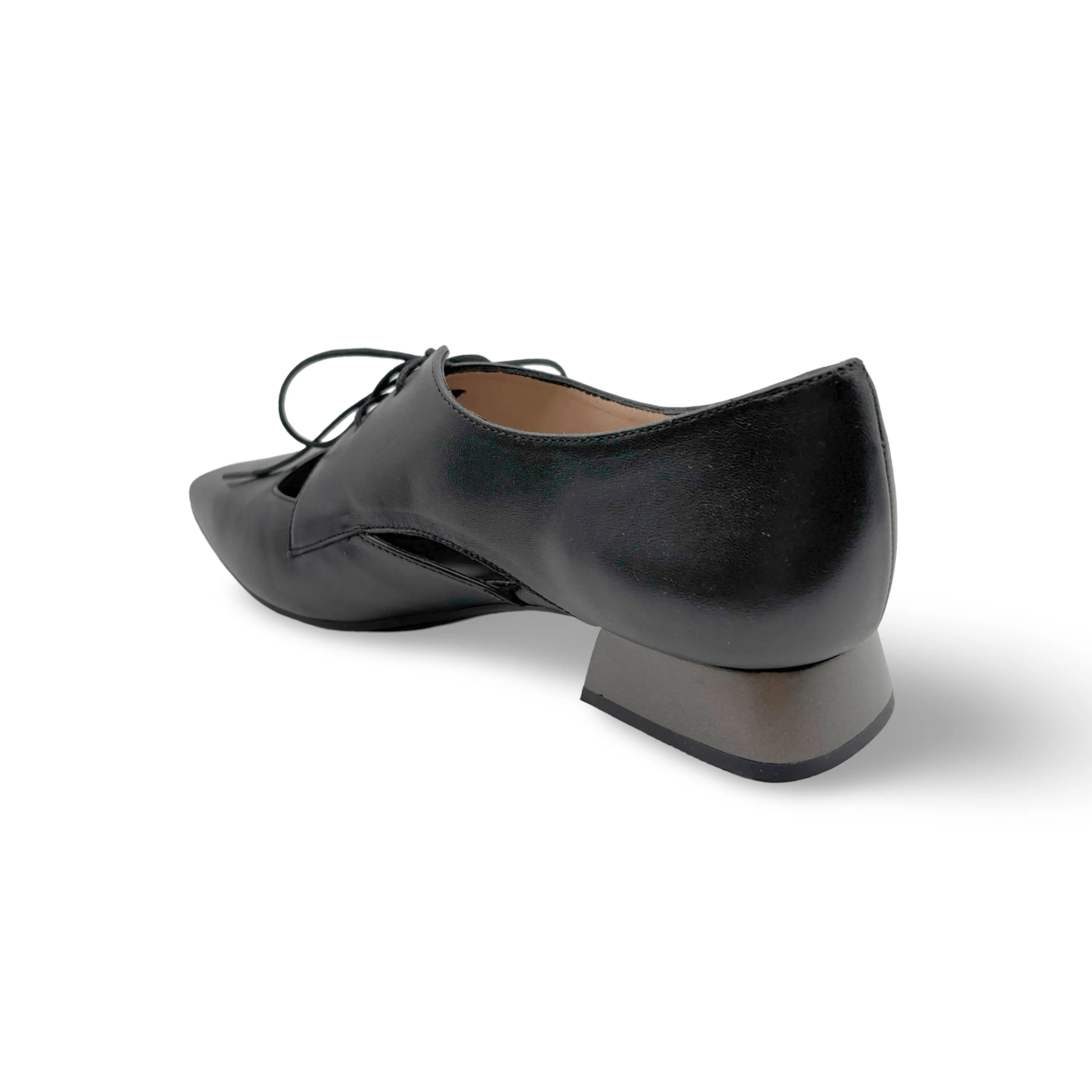 Dali Black Lace up Flat
