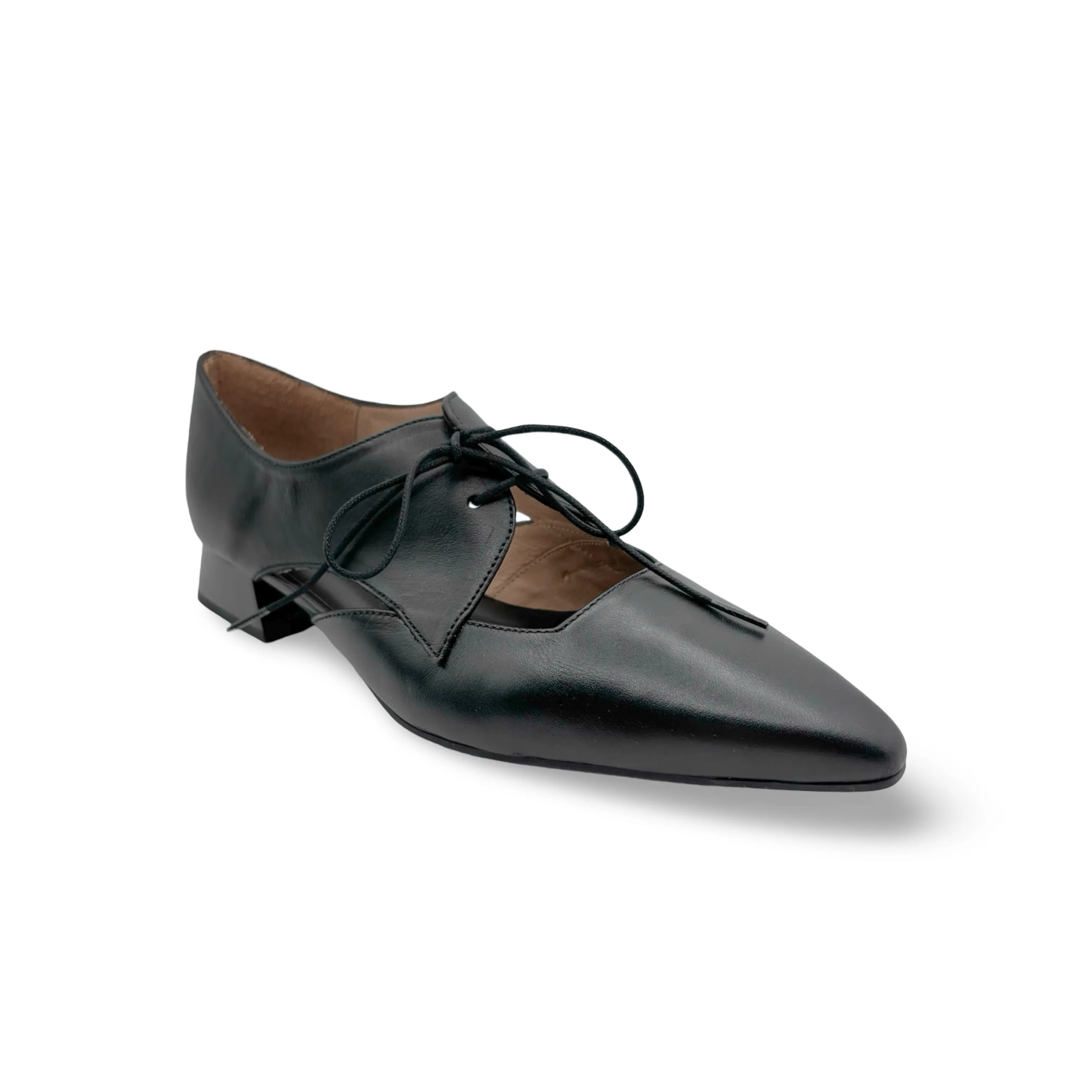Dali Black Lace up Flat