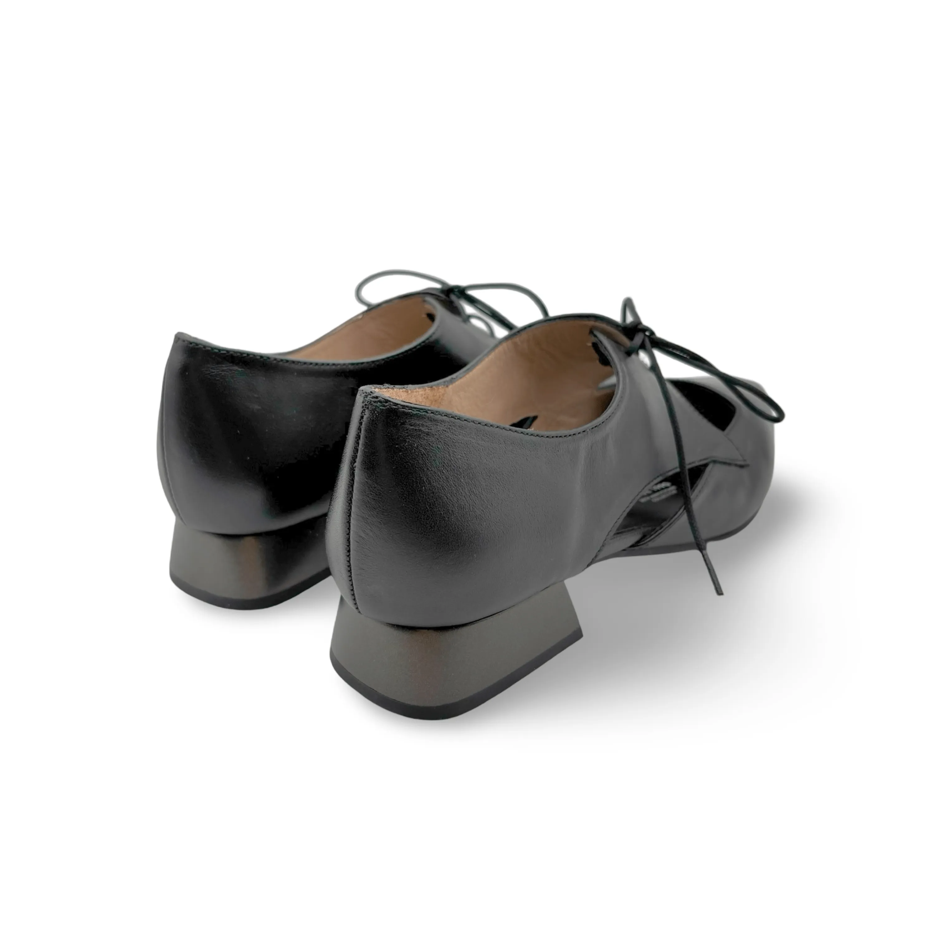 Dali Black Lace up Flat