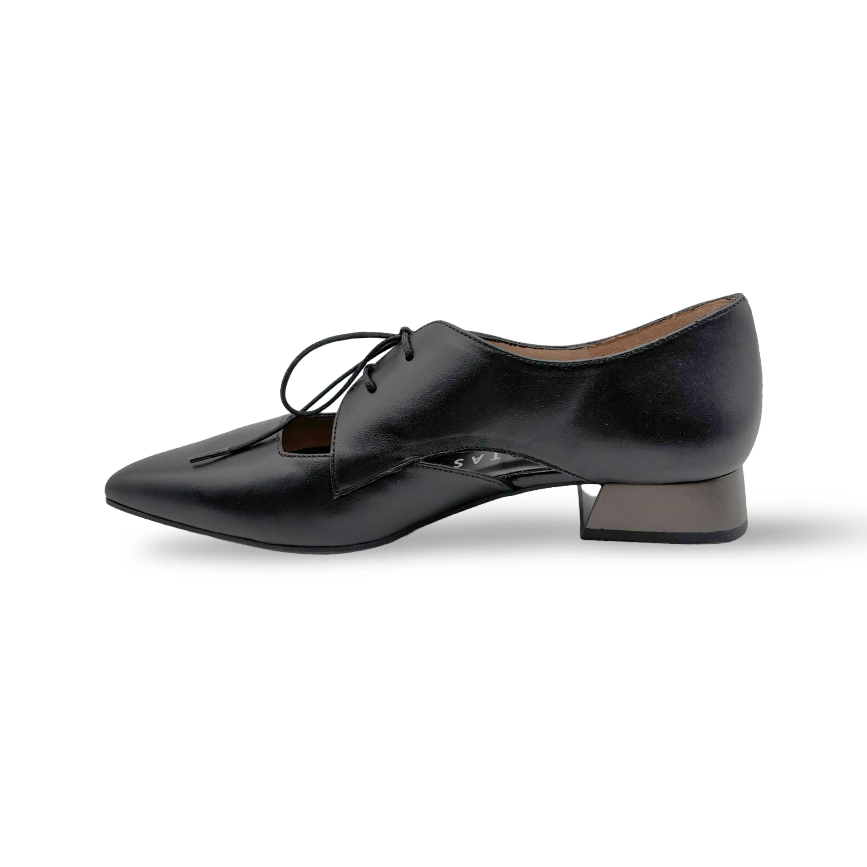 Dali Black Lace up Flat