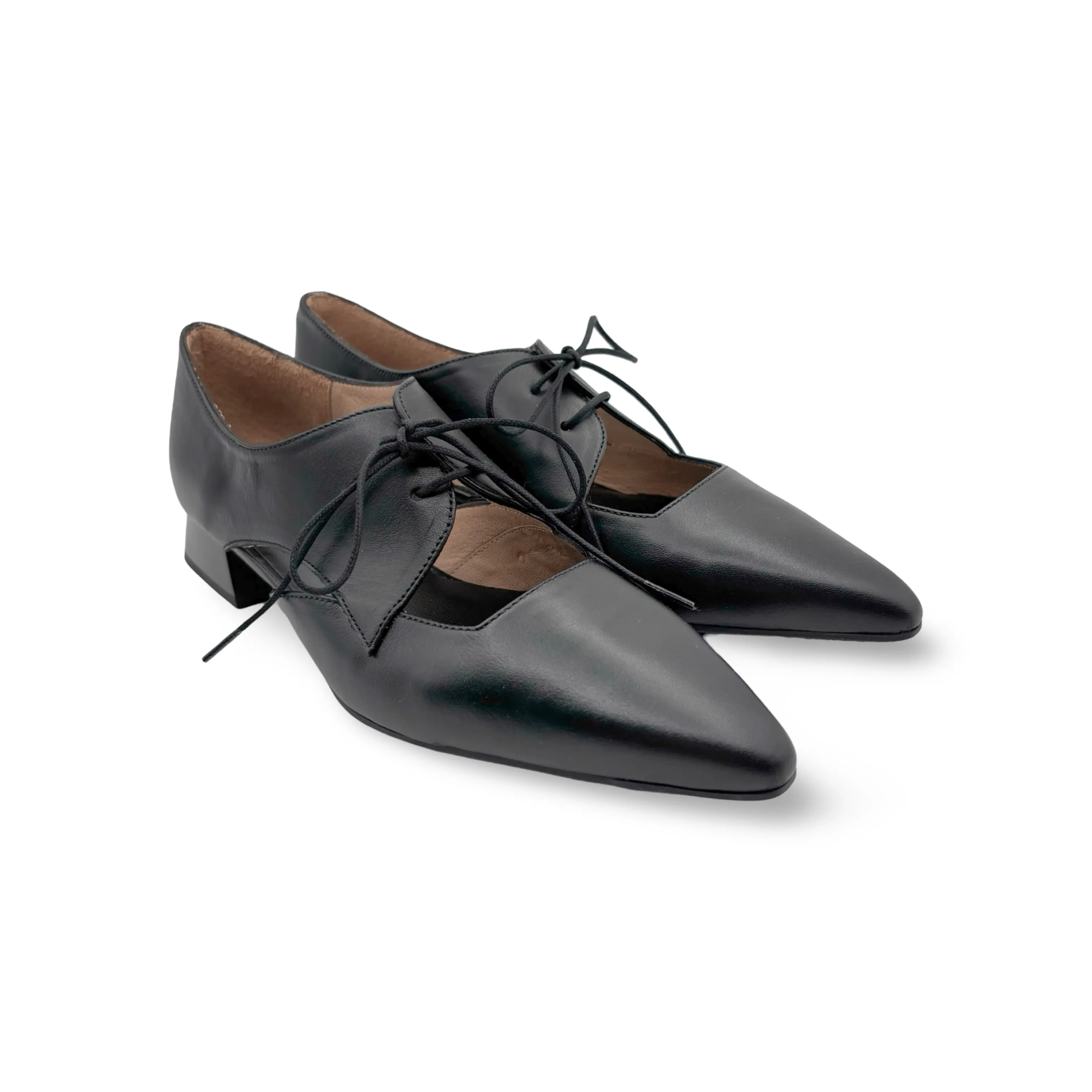 Dali Black Lace up Flat