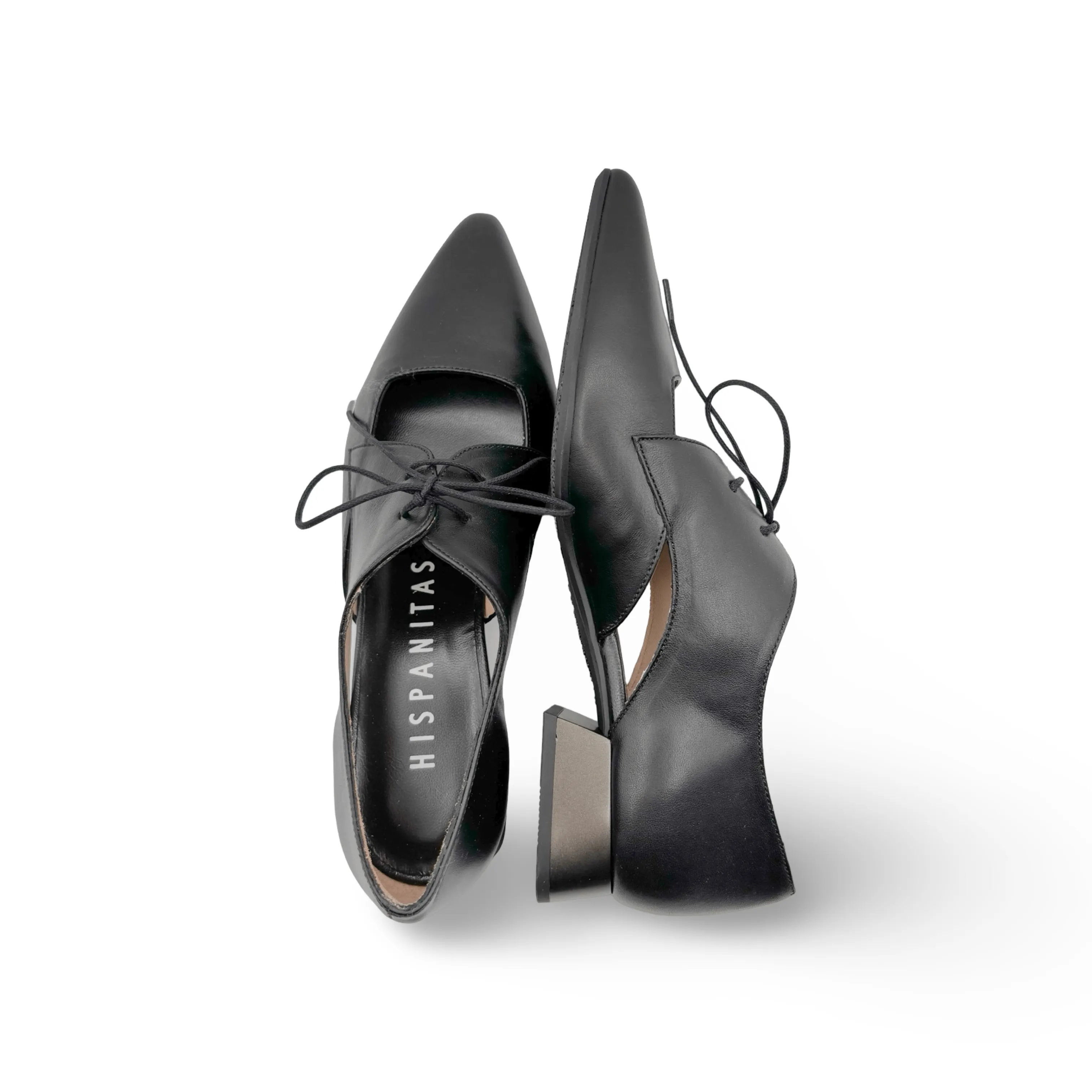 Dali Black Lace up Flat