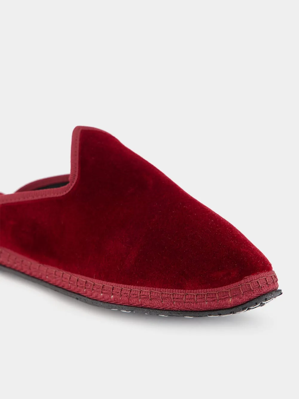 Dandy Slippers in Bordeaux Sipario Velvet
