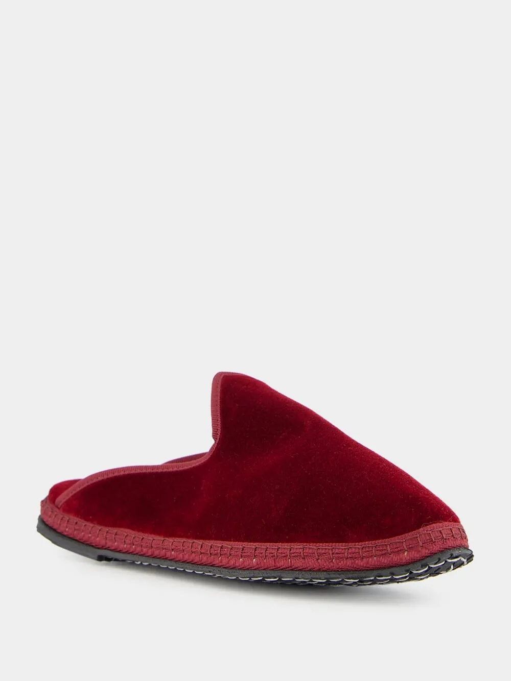 Dandy Slippers in Bordeaux Sipario Velvet
