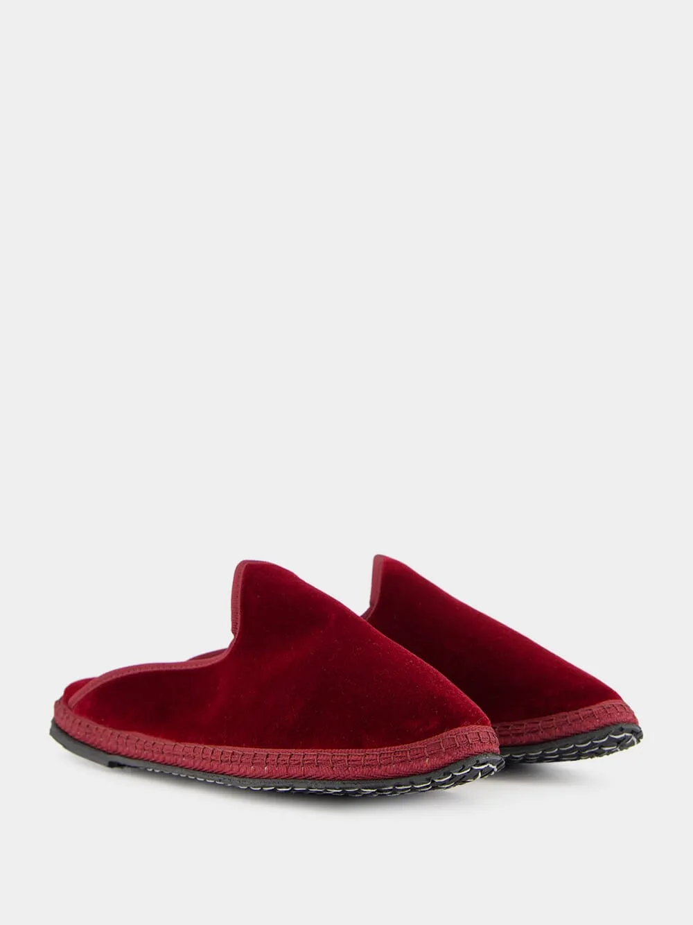 Dandy Slippers in Bordeaux Sipario Velvet
