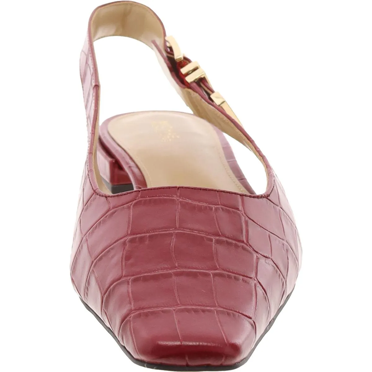 Darrington Sling Flat Womens Leather Square Toe Slingbacks