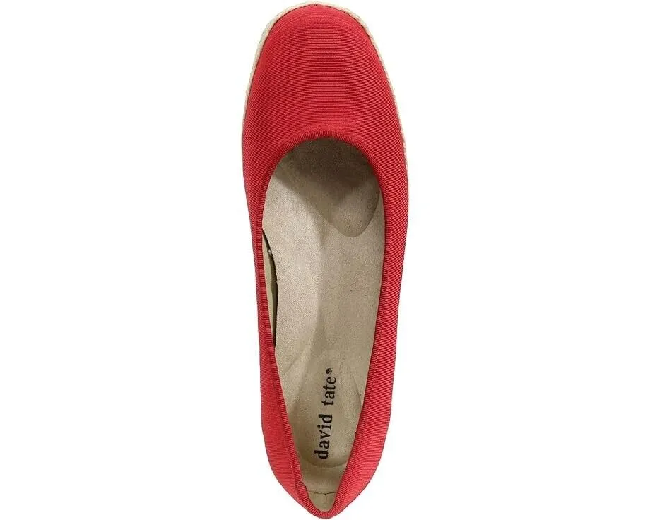 David Tate Chill Espadrille Women's US 7 Red Round Toe Slip-On Shoes KHD536