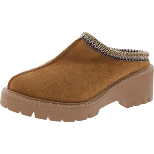 Daylin Womens Faux Fur Faux Suede Clogs