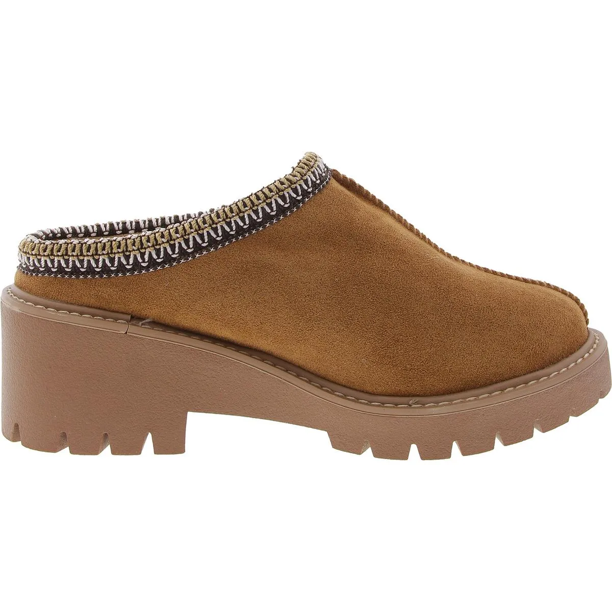 Daylin Womens Faux Fur Faux Suede Clogs