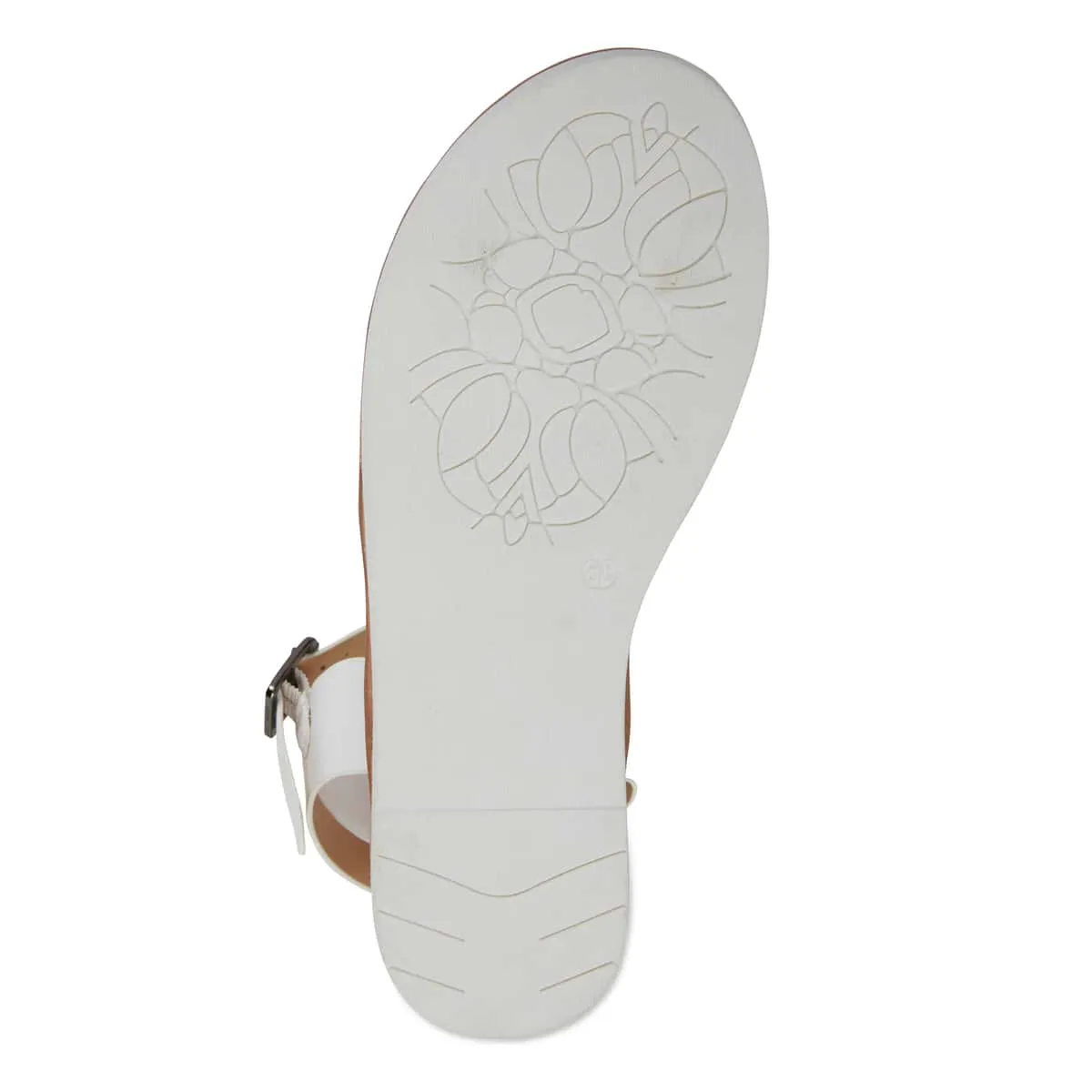Diane Sandal in White Smooth
