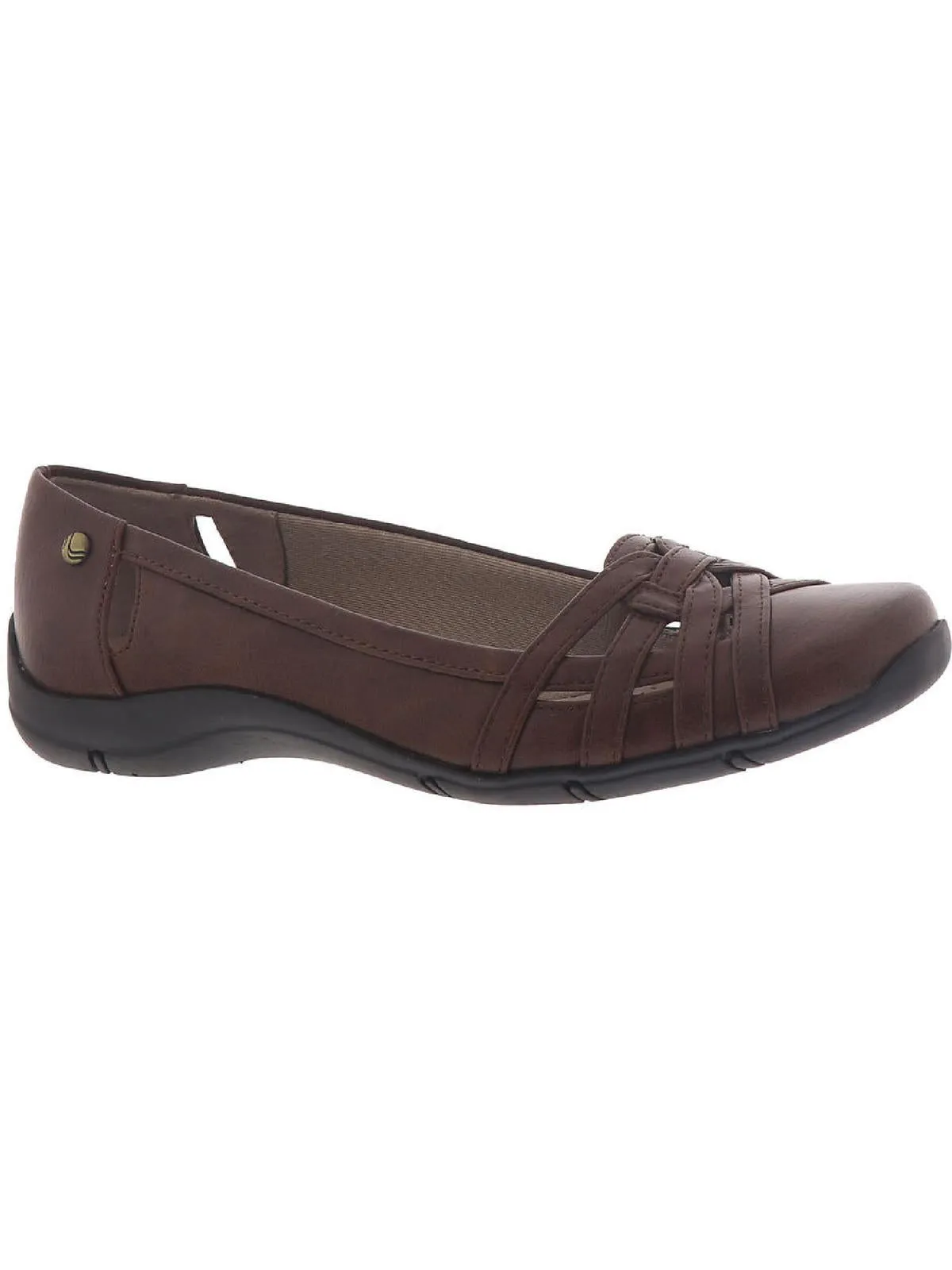 Diverse  Womens Faux Leather Square Toe Flats