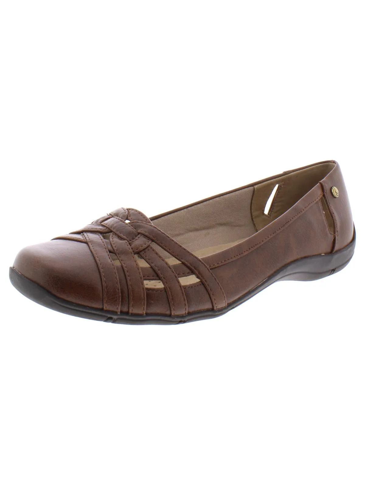 Diverse  Womens Faux Leather Square Toe Flats