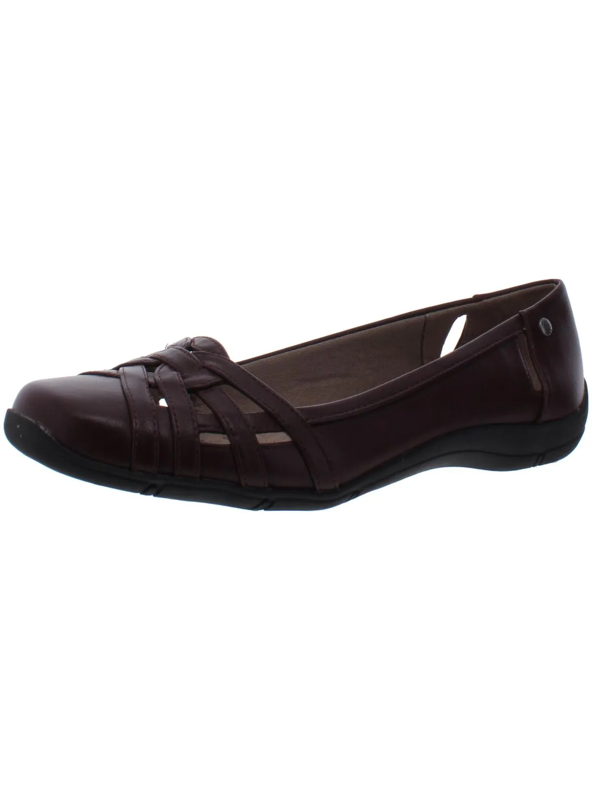 Diverse  Womens Faux Leather Square Toe Flats