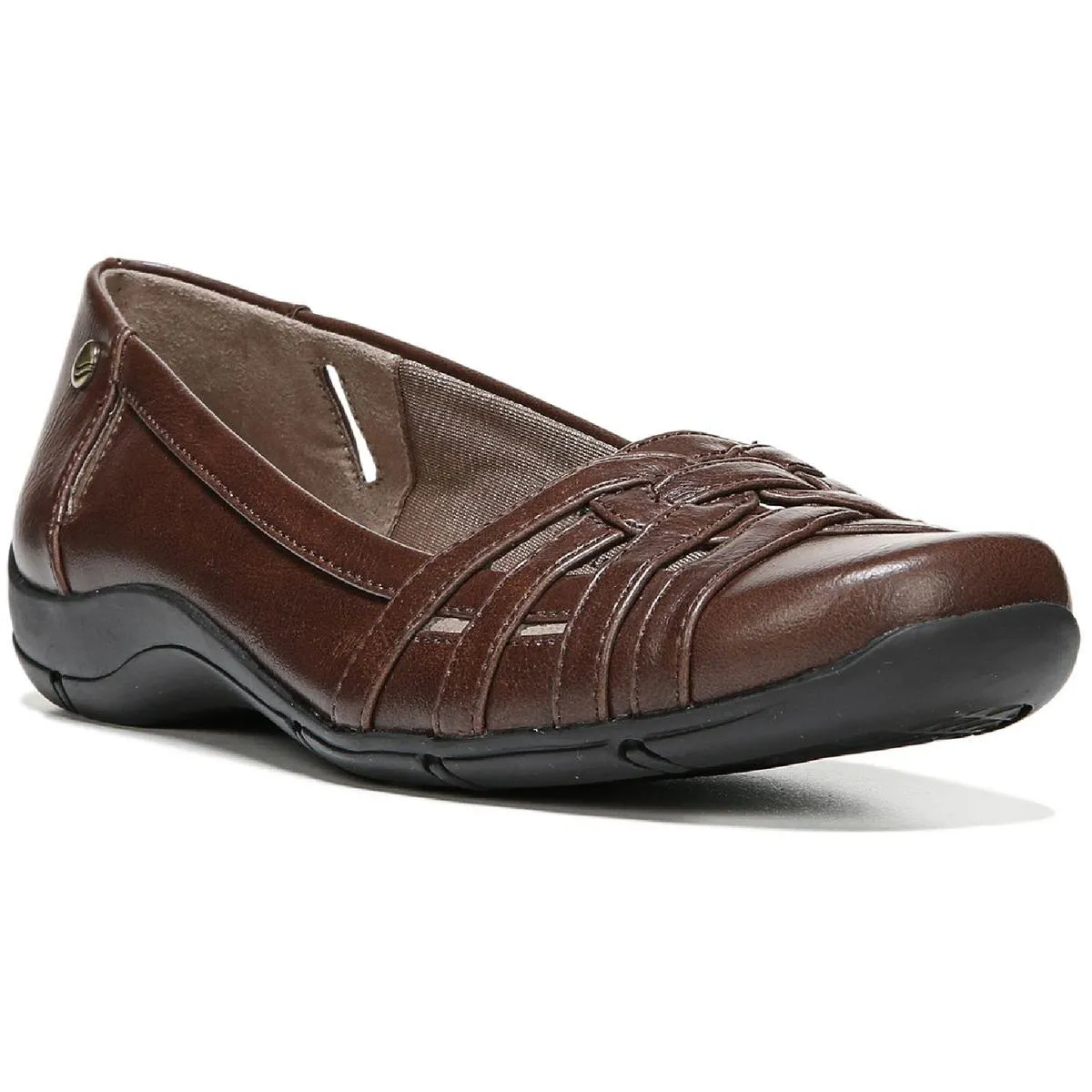 Diverse  Womens Faux Leather Square Toe Flats