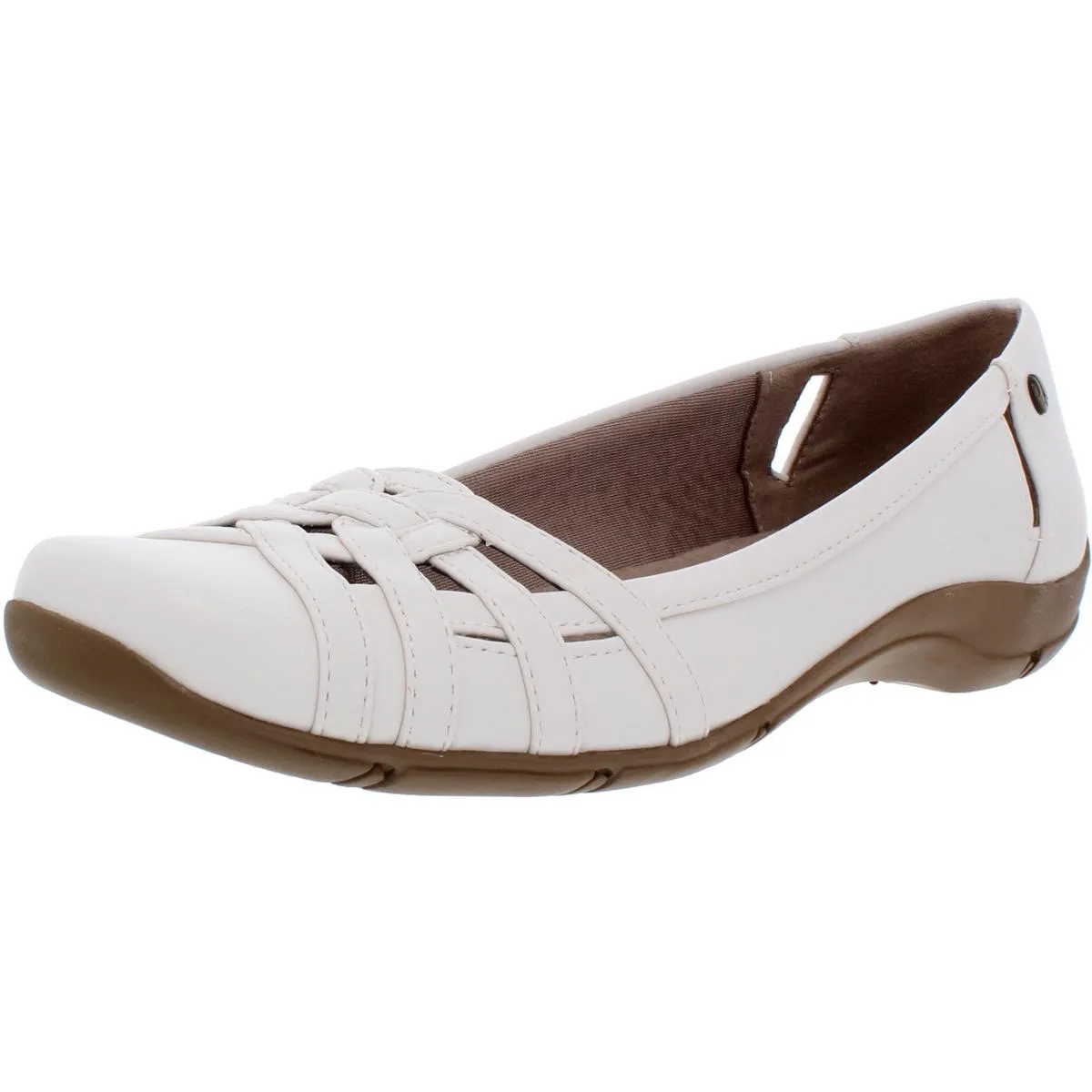 Diverse  Womens Faux Leather Square Toe Flats
