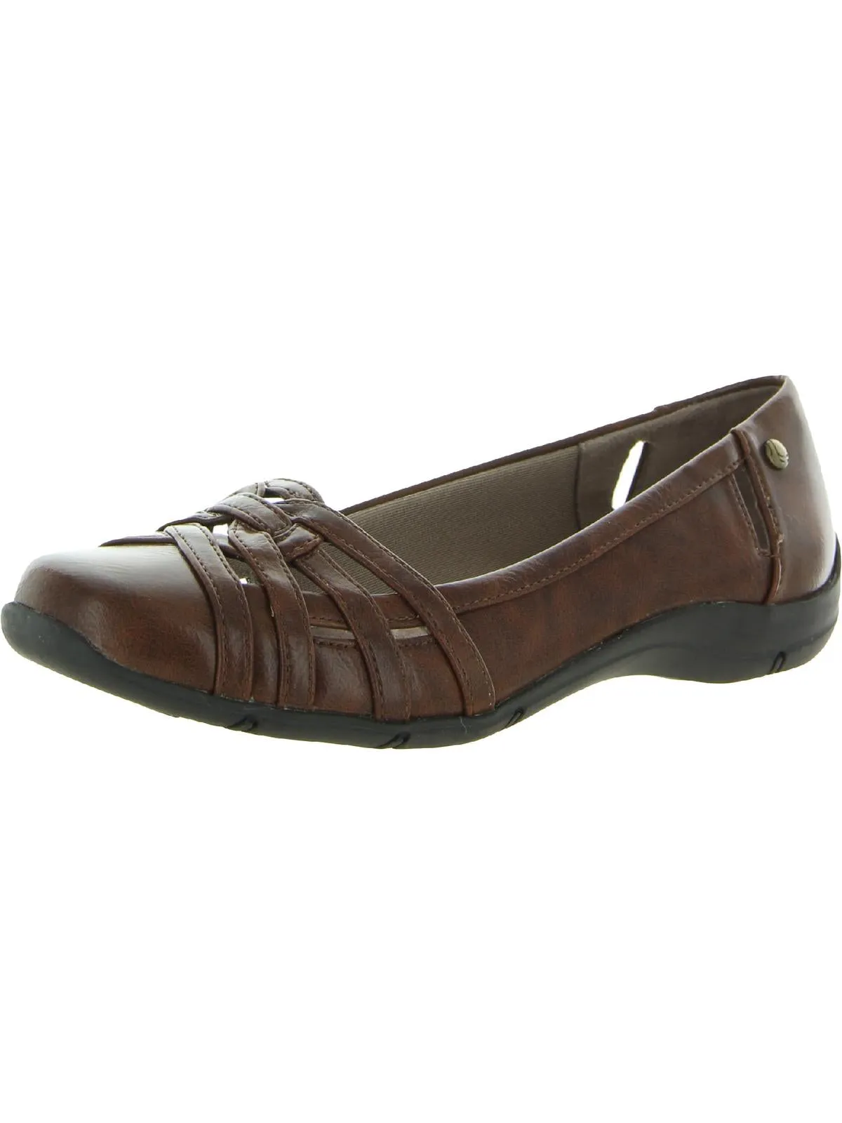 Diverse  Womens Faux Leather Square Toe Flats