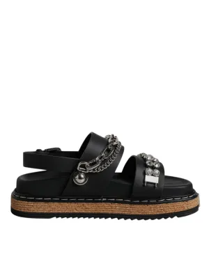 Dolce & Gabbana Crystal Embellish Strap Sandals Women's Shoes (Pre-Owned)