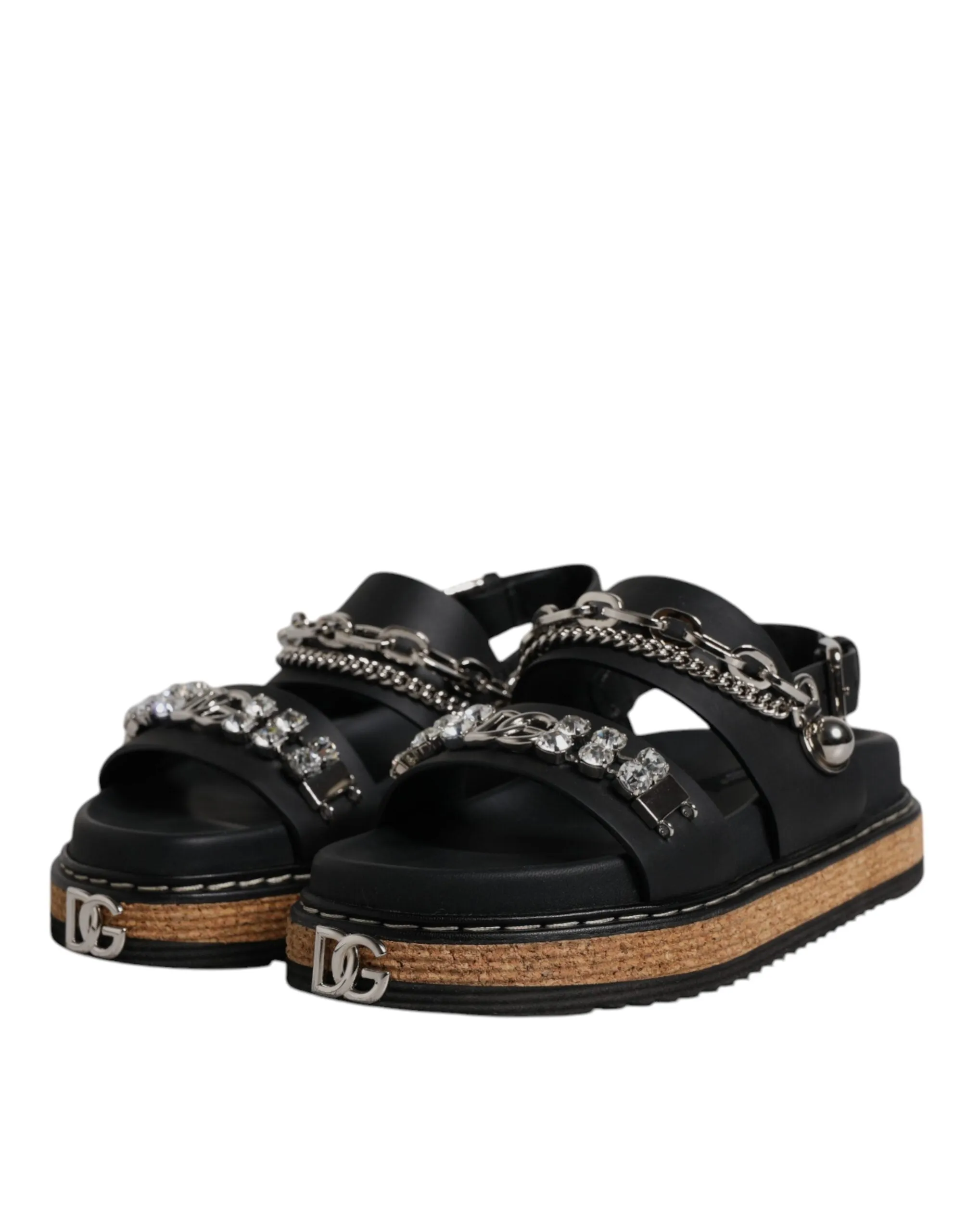 Dolce & Gabbana Crystal Embellish Strap Sandals Women's Shoes (Pre-Owned)