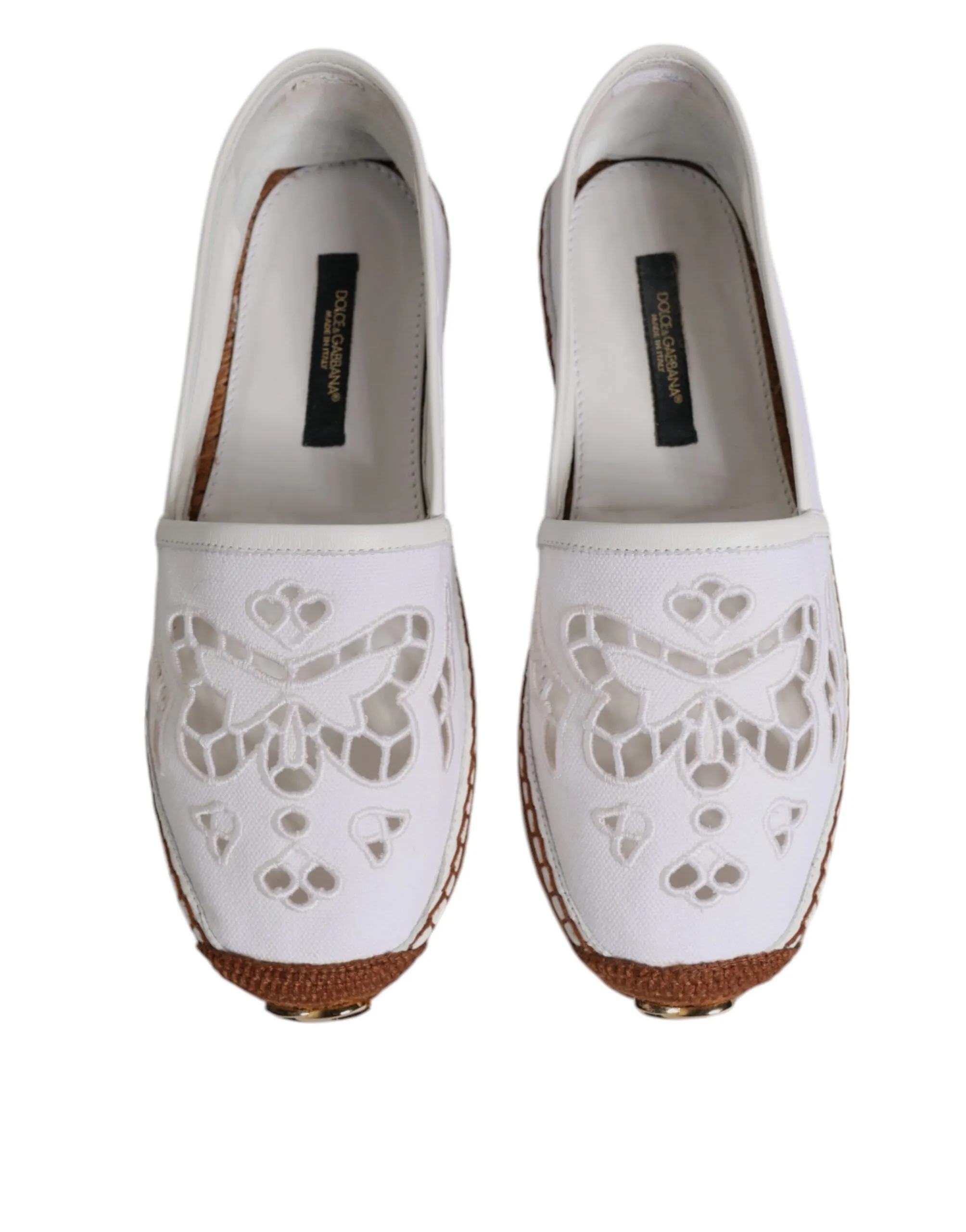 Dolce & Gabbana Logo Eyelet Slip On Espadrilles Women's Shoes