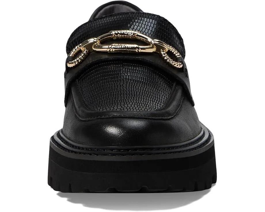 Dolce Vita Mambo Loafers Women's US 7 Black Leather Platform Casual Shoes KHD217