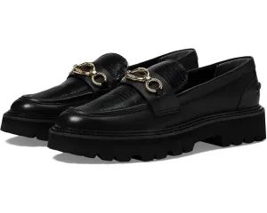 Dolce Vita Mambo Loafers Women's US 7 Black Leather Platform Casual Shoes KHD217