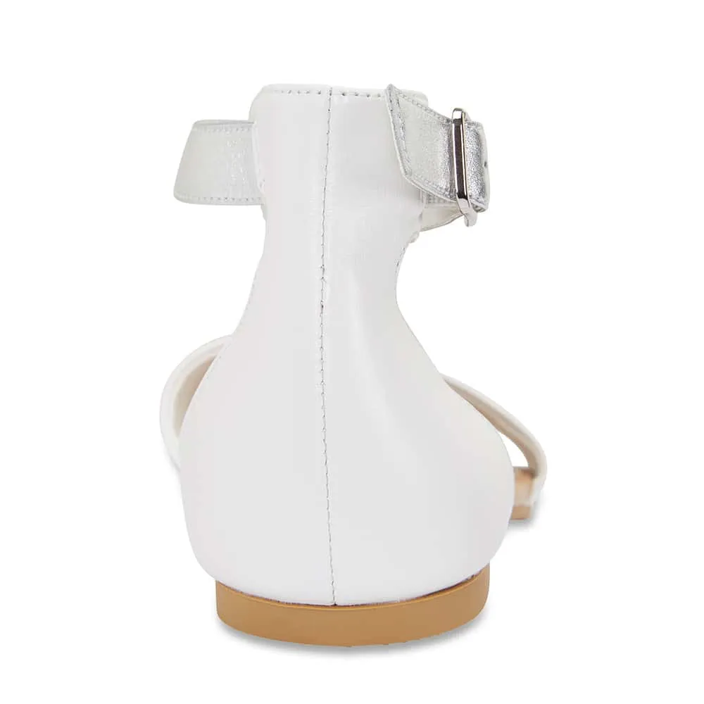 Domino Sandal in White Leather