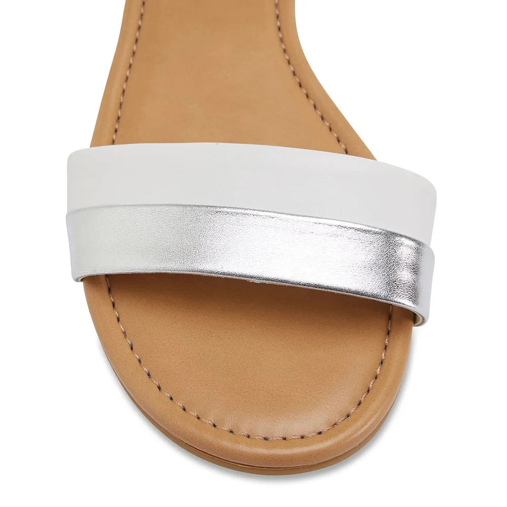 Domino Sandal in White Leather