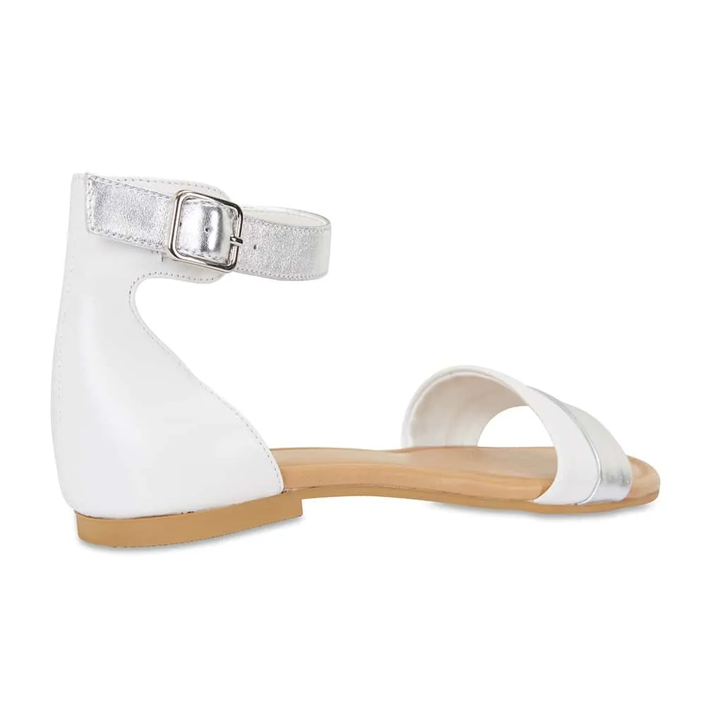 Domino Sandal in White Leather