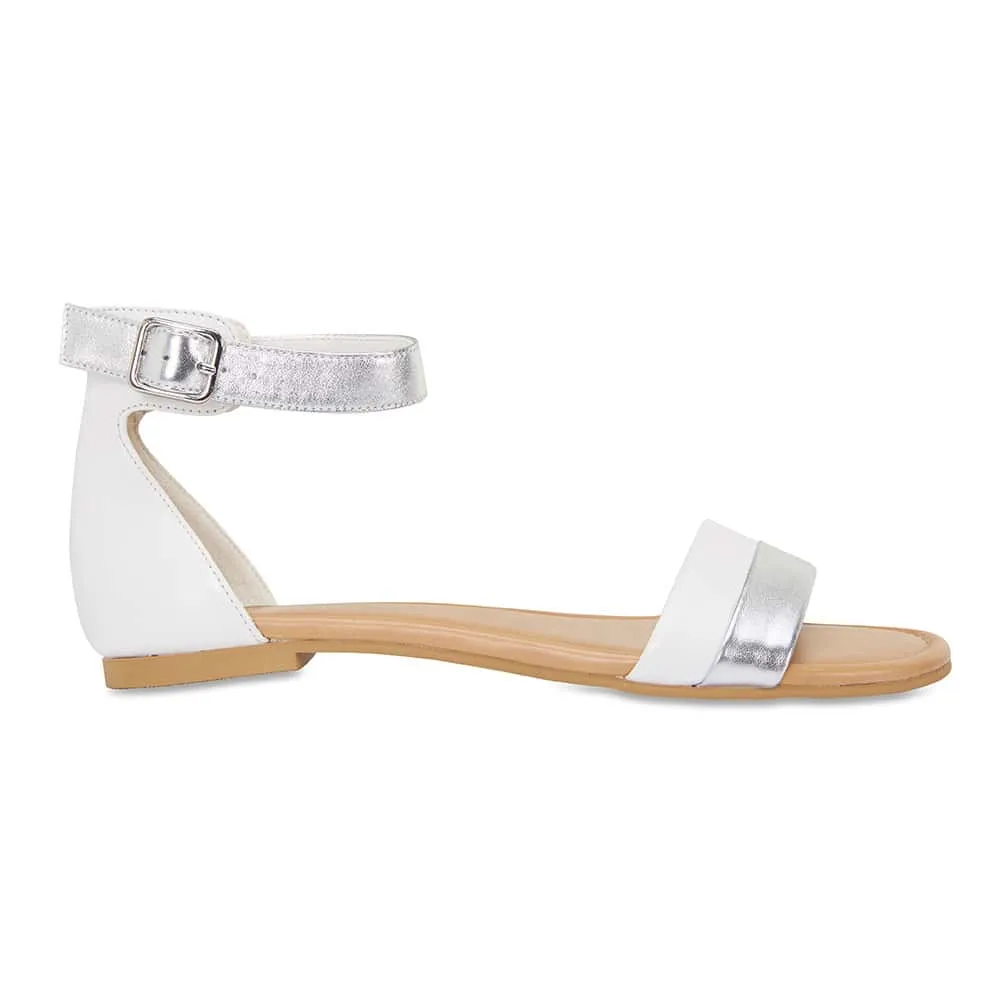 Domino Sandal in White Leather