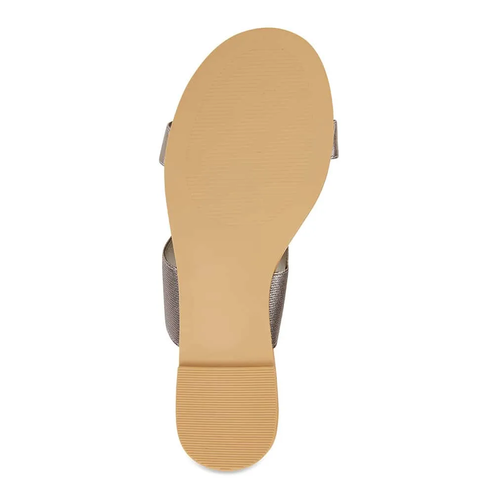 Duke Slide in Pewter Leather