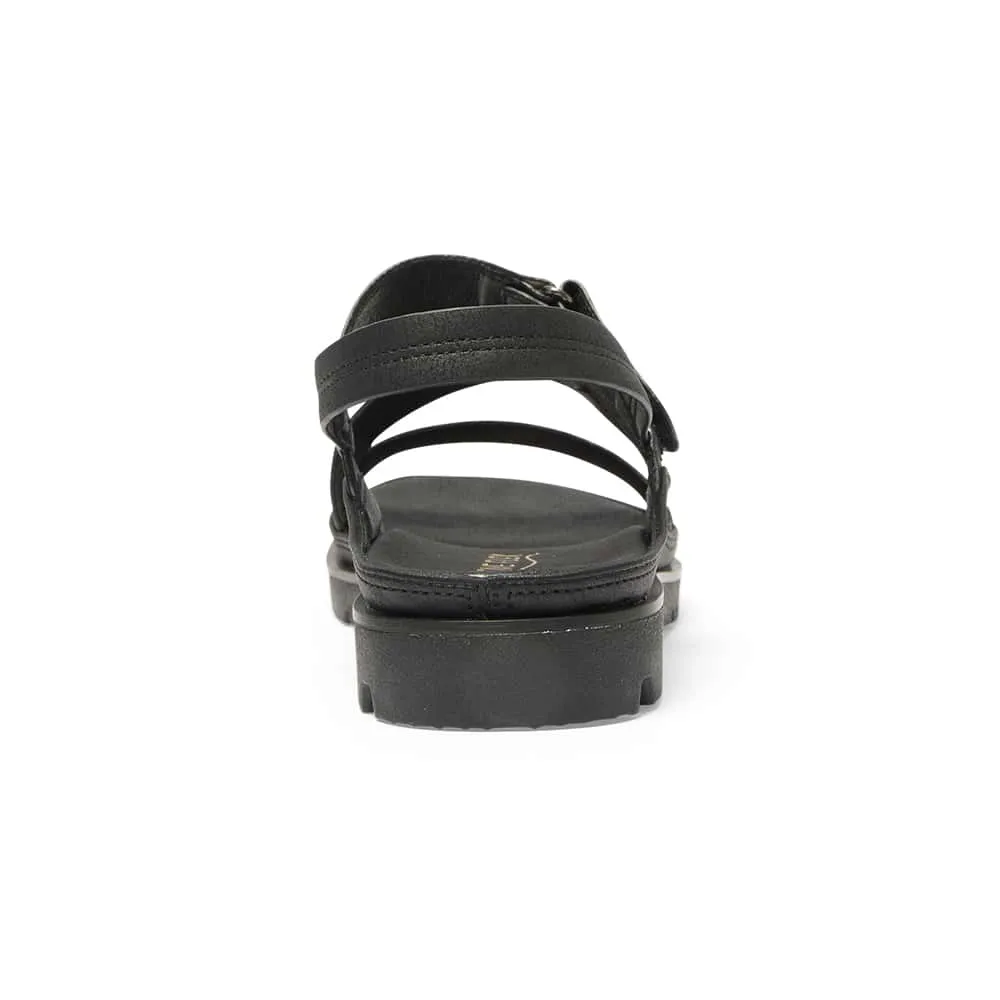 Egypt Sandal in Black On Black