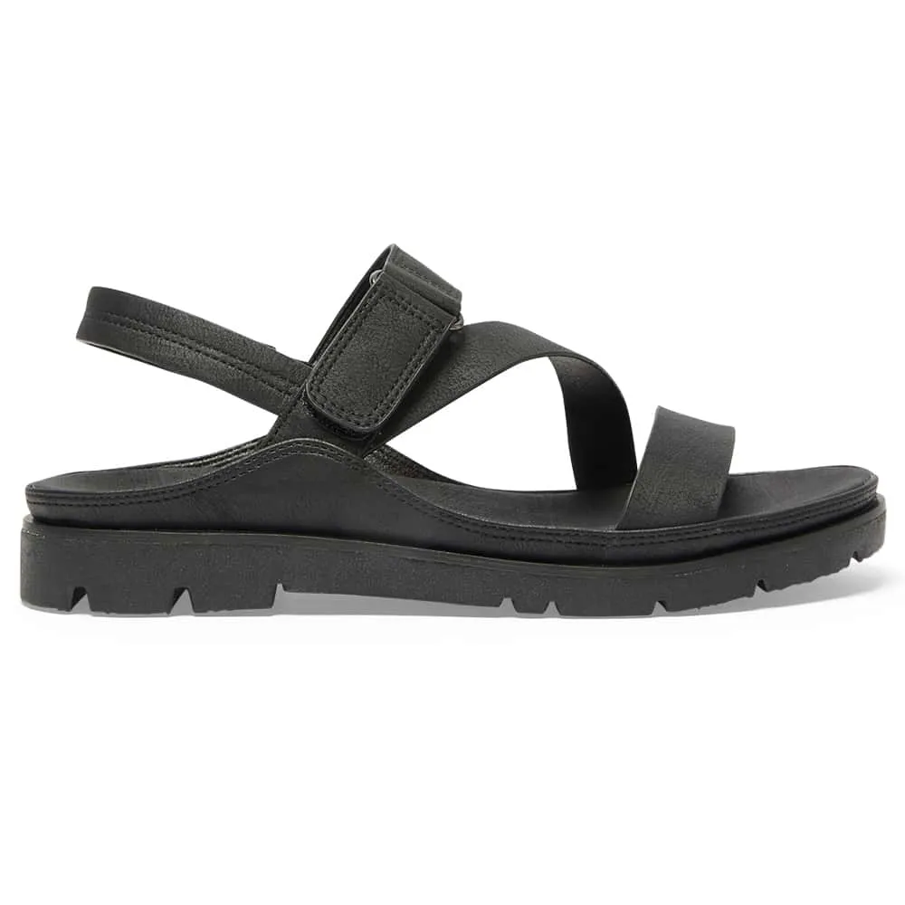 Egypt Sandal in Black On Black