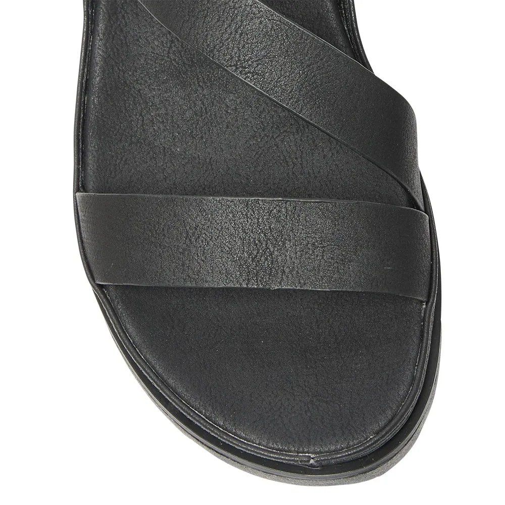 Egypt Sandal in Black On Black