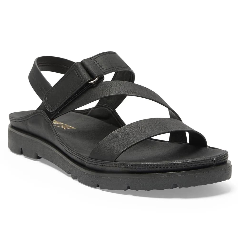 Egypt Sandal in Black On Black
