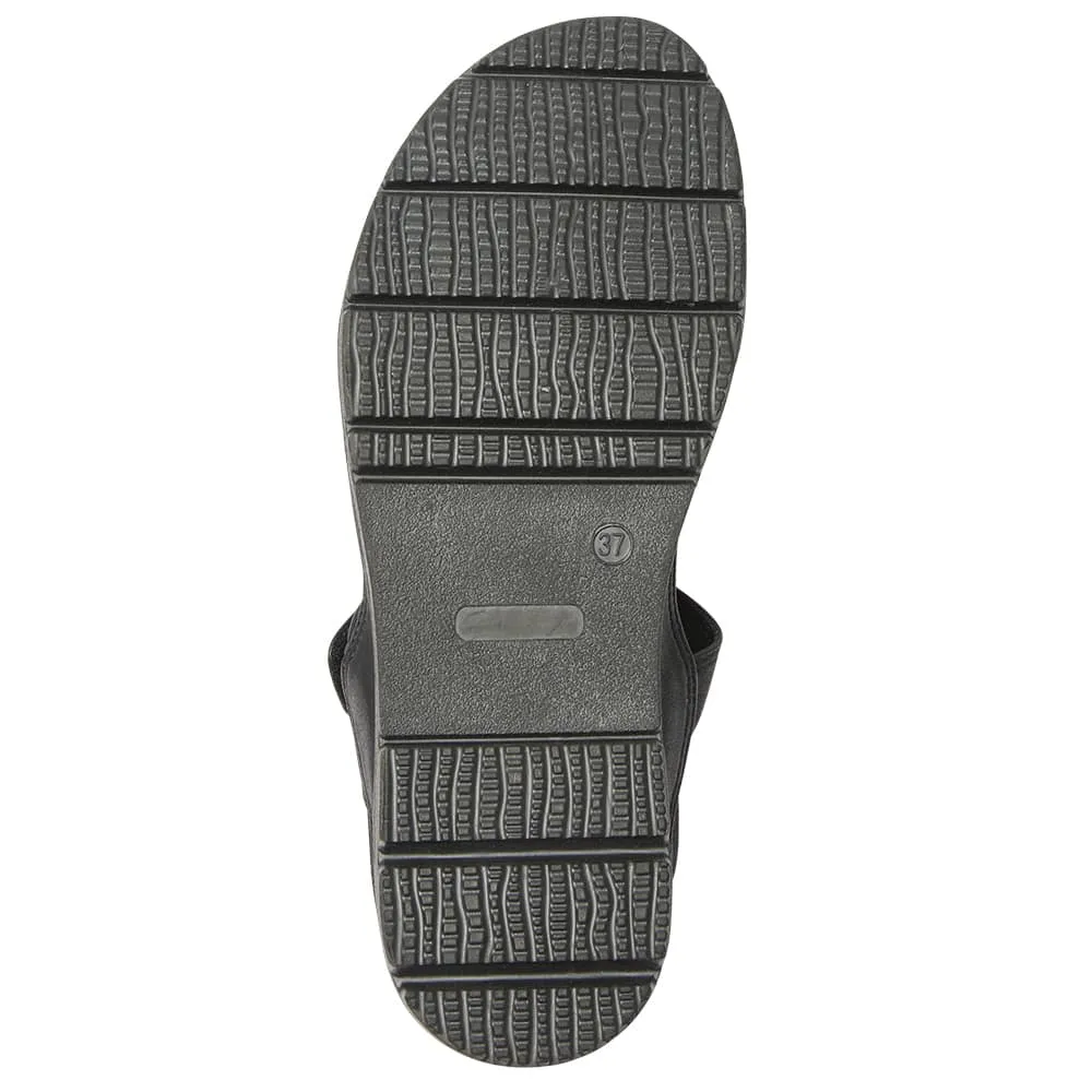 Egypt Sandal in Black On Black
