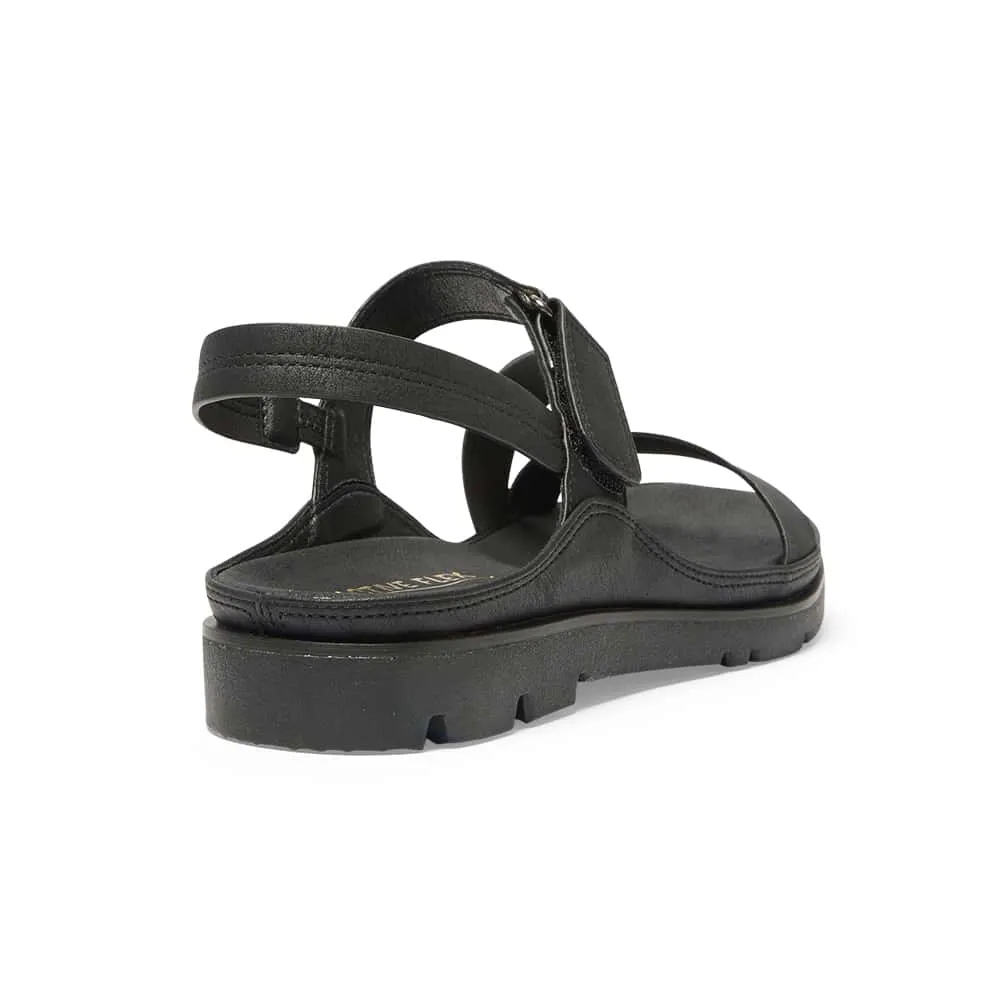 Egypt Sandal in Black On Black