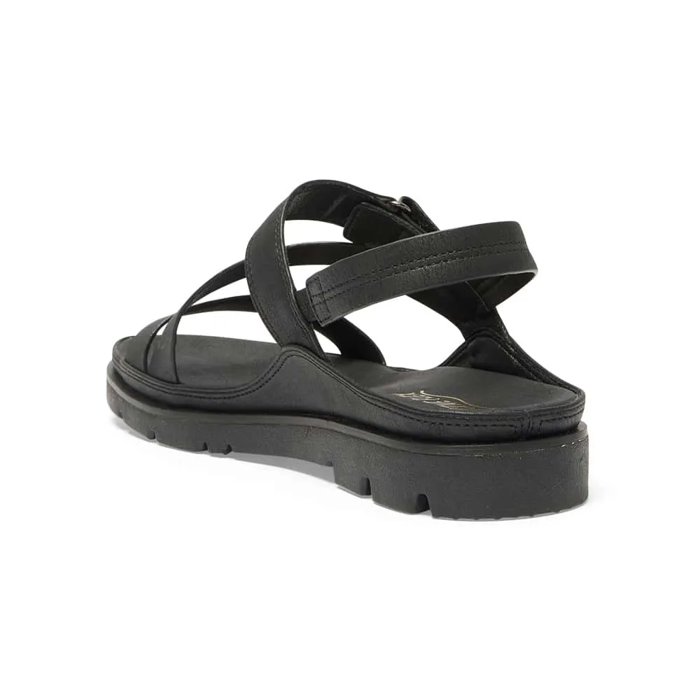 Egypt Sandal in Black On Black