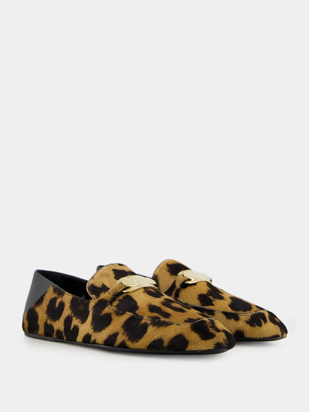 Elaine Leopard-Print Loafers with Gold Ornament