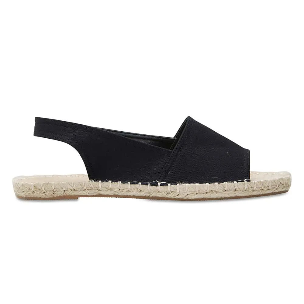 Elvira Espadrille in Black Canvas