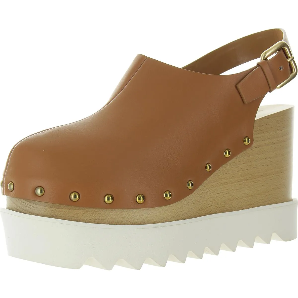 Elyse Womens Studded Faux Leather Slingbacks