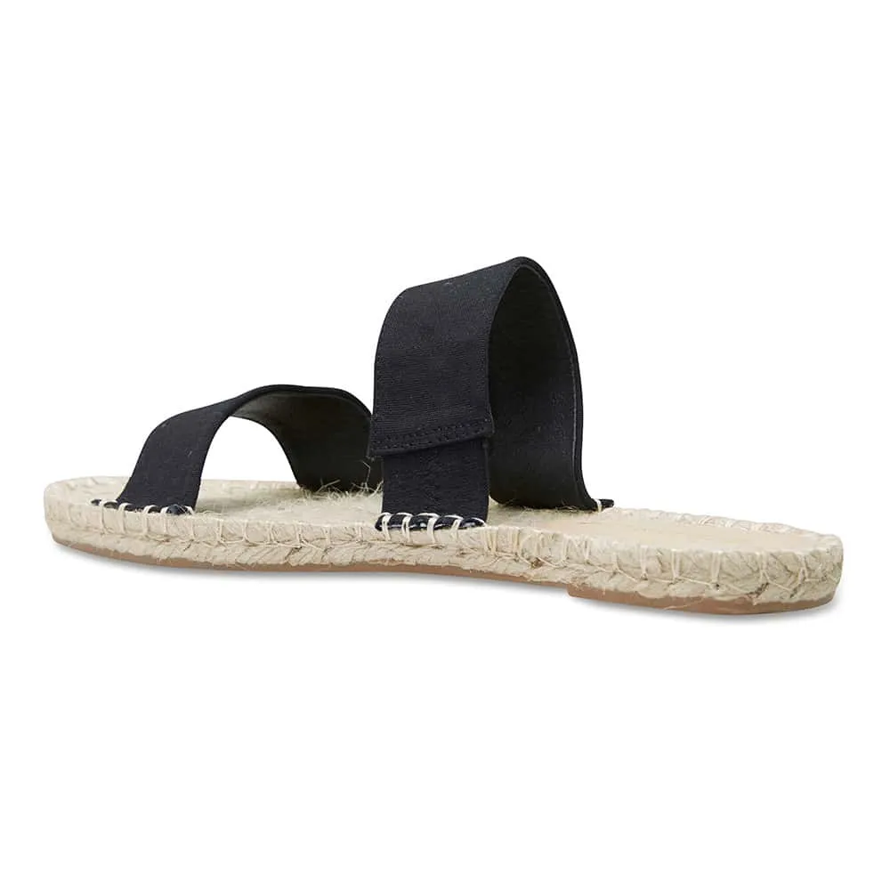 Embassy Sandal in Black Canvas
