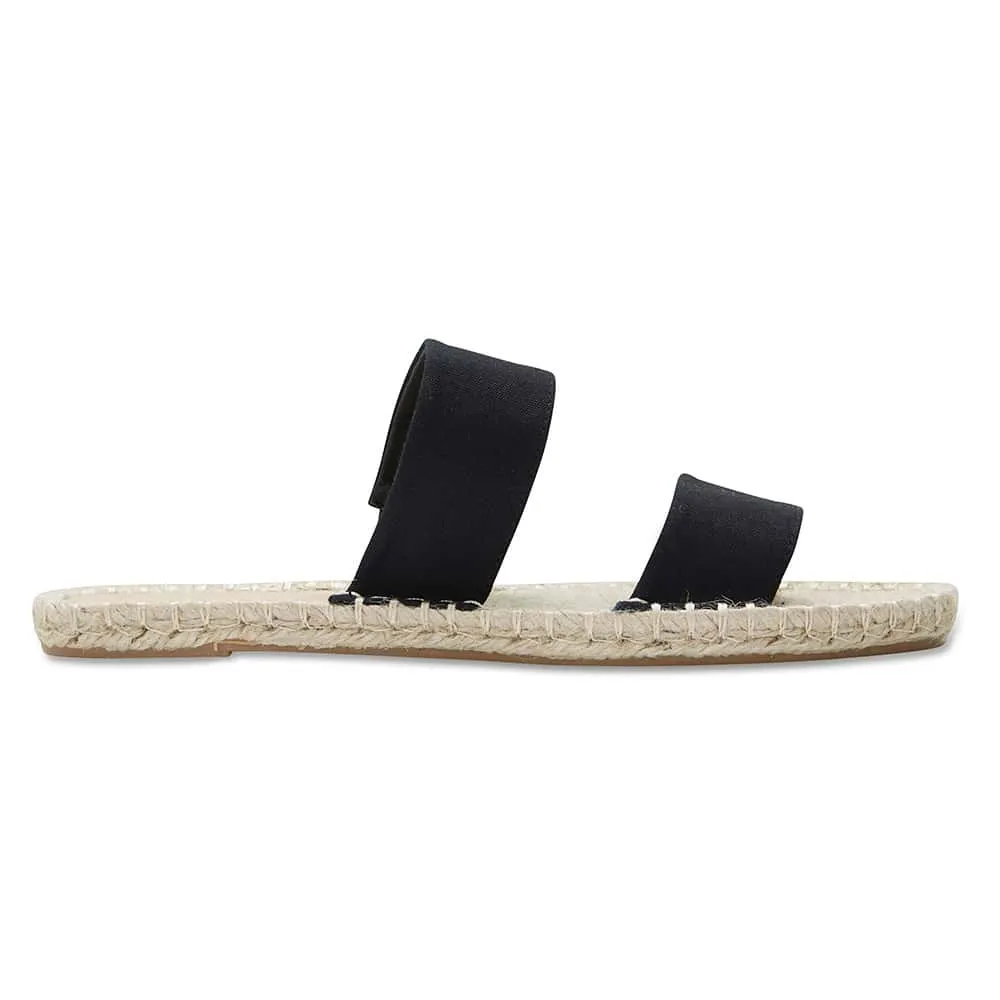 Embassy Sandal in Black Canvas