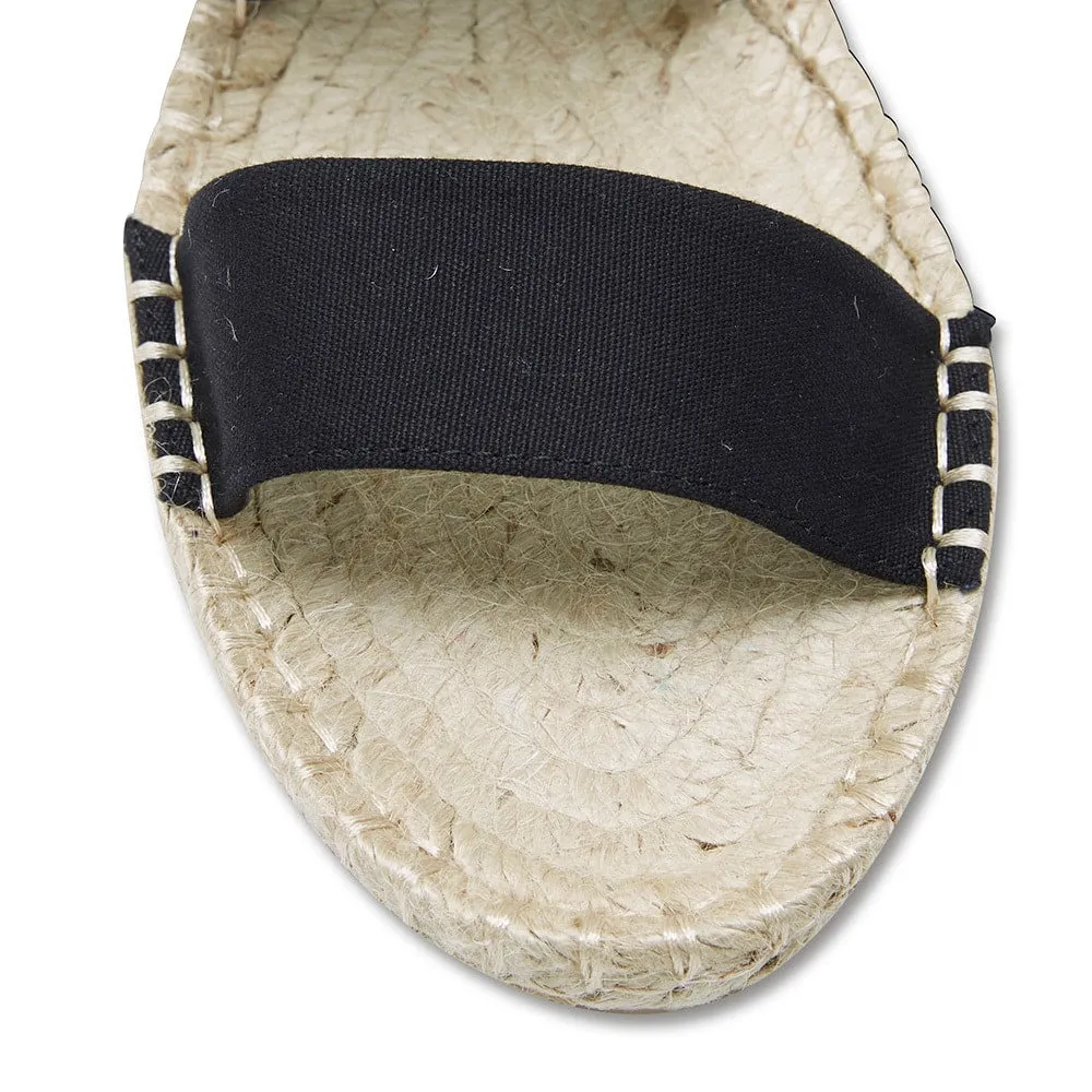 Embassy Sandal in Black Canvas