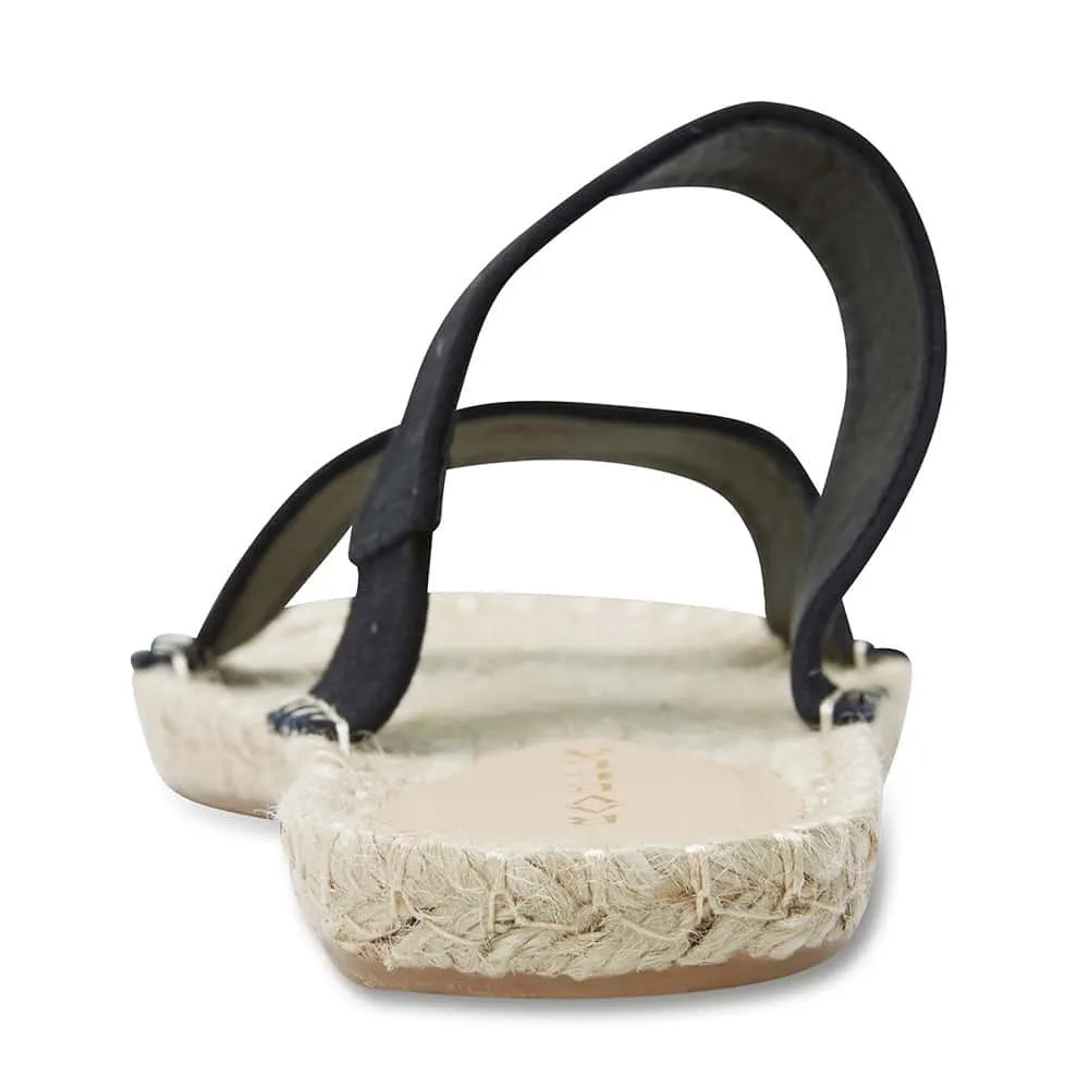 Embassy Sandal in Black Canvas