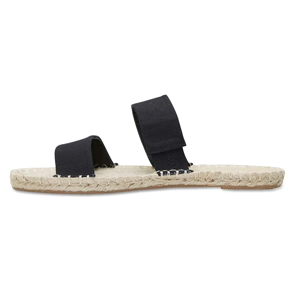 Embassy Sandal in Black Canvas