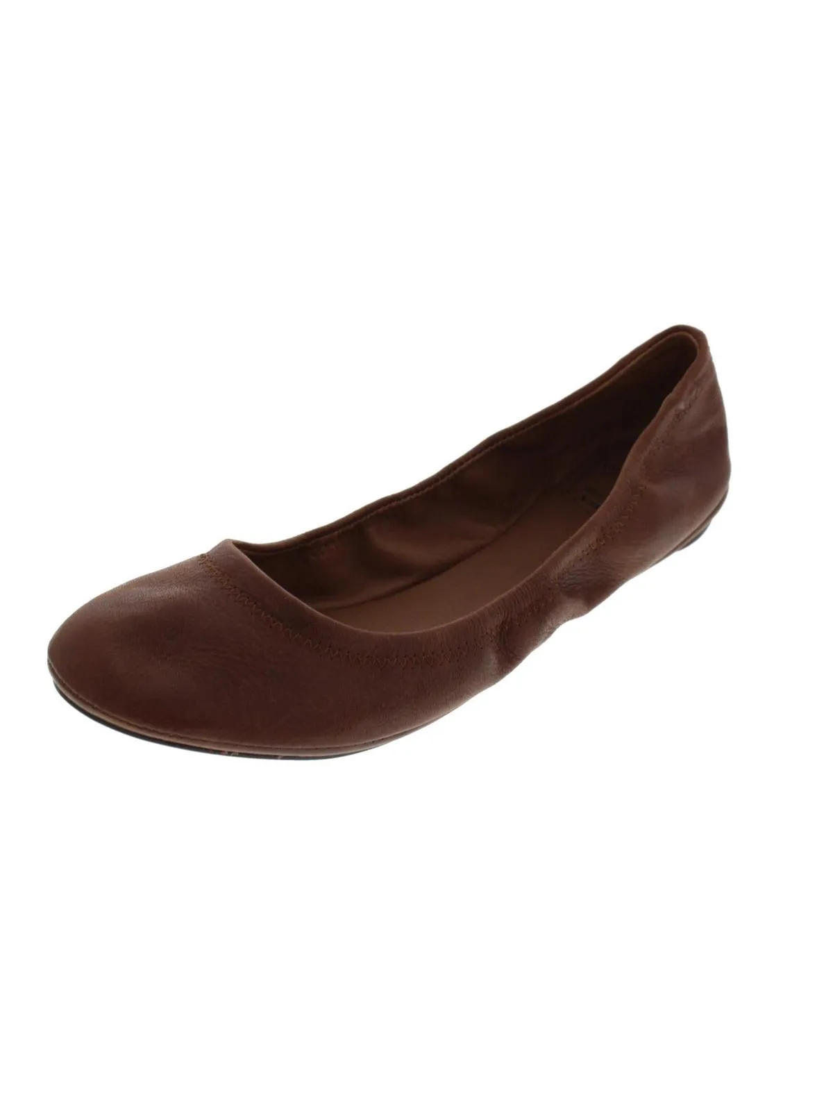 Emmie Womens Leather Round-Toe Ballet Flats