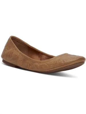 Emmie Womens Leather Round-Toe Ballet Flats