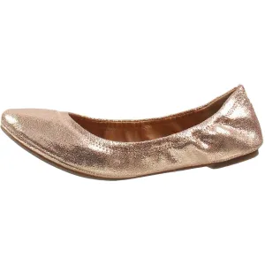 Emmie Womens Leather Slip On Ballet Flats