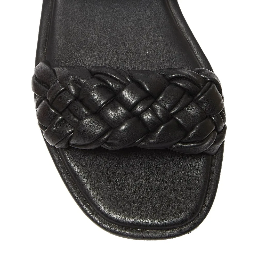 Enya Slide in Black Smooth