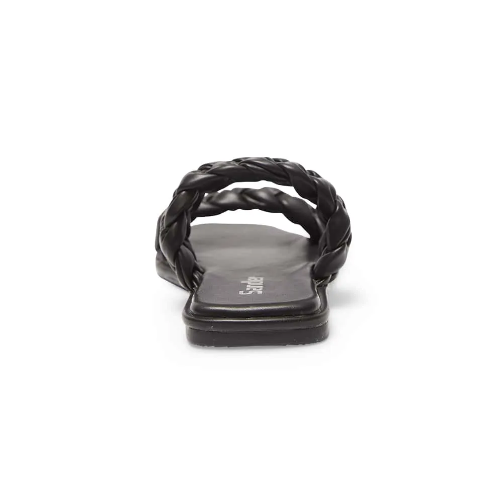 Enya Slide in Black Smooth